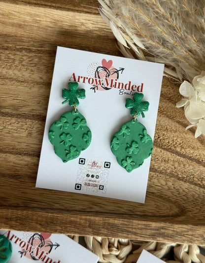 Handmade St. Patrick's Day Inspired Clover Marquis Dangles