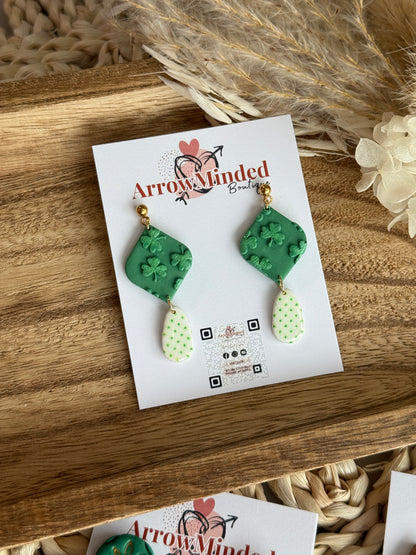 Handmade St. Patrick's Day Inspired Marquis Dangles