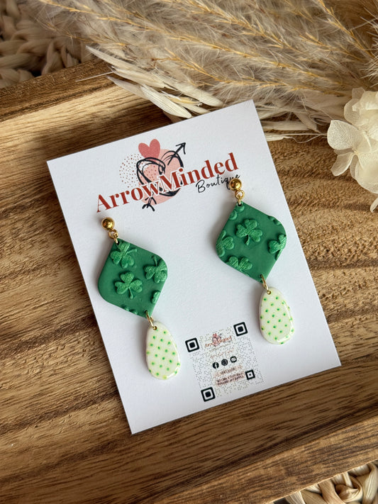 Handmade St. Patrick's Day Inspired Marquis Dangles