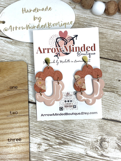 Handmade Floral Scalloped Earrings