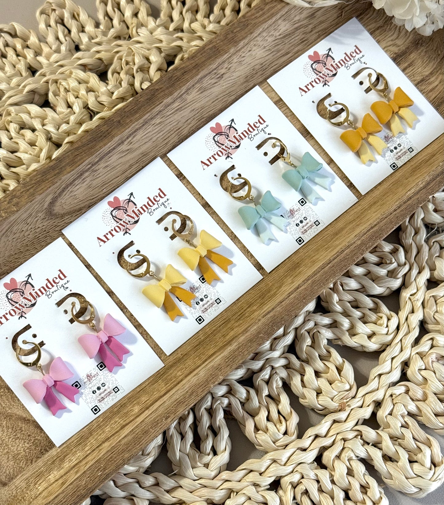 Handmade Spring-Time Bow Earrings