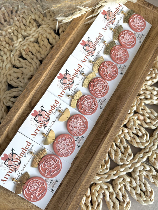 Handmade Terracotta Blooms Floral Earrings