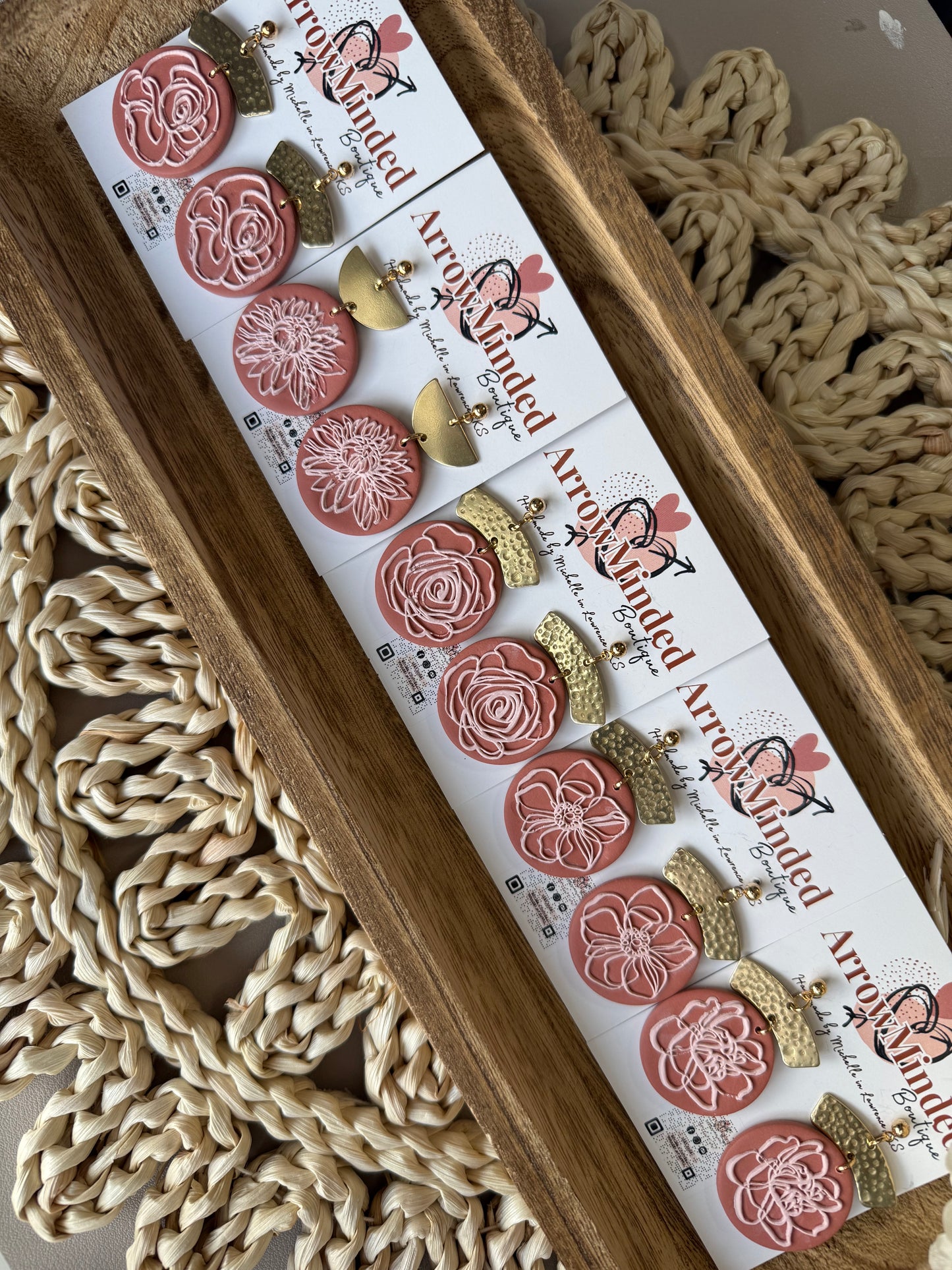 Handmade Terracotta Blooms Floral Earrings