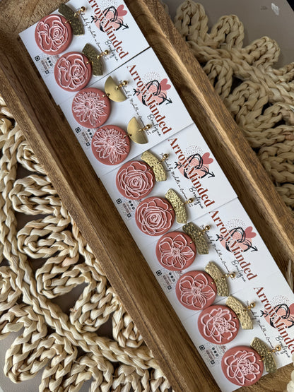 Handmade Terracotta Blooms Floral Earrings
