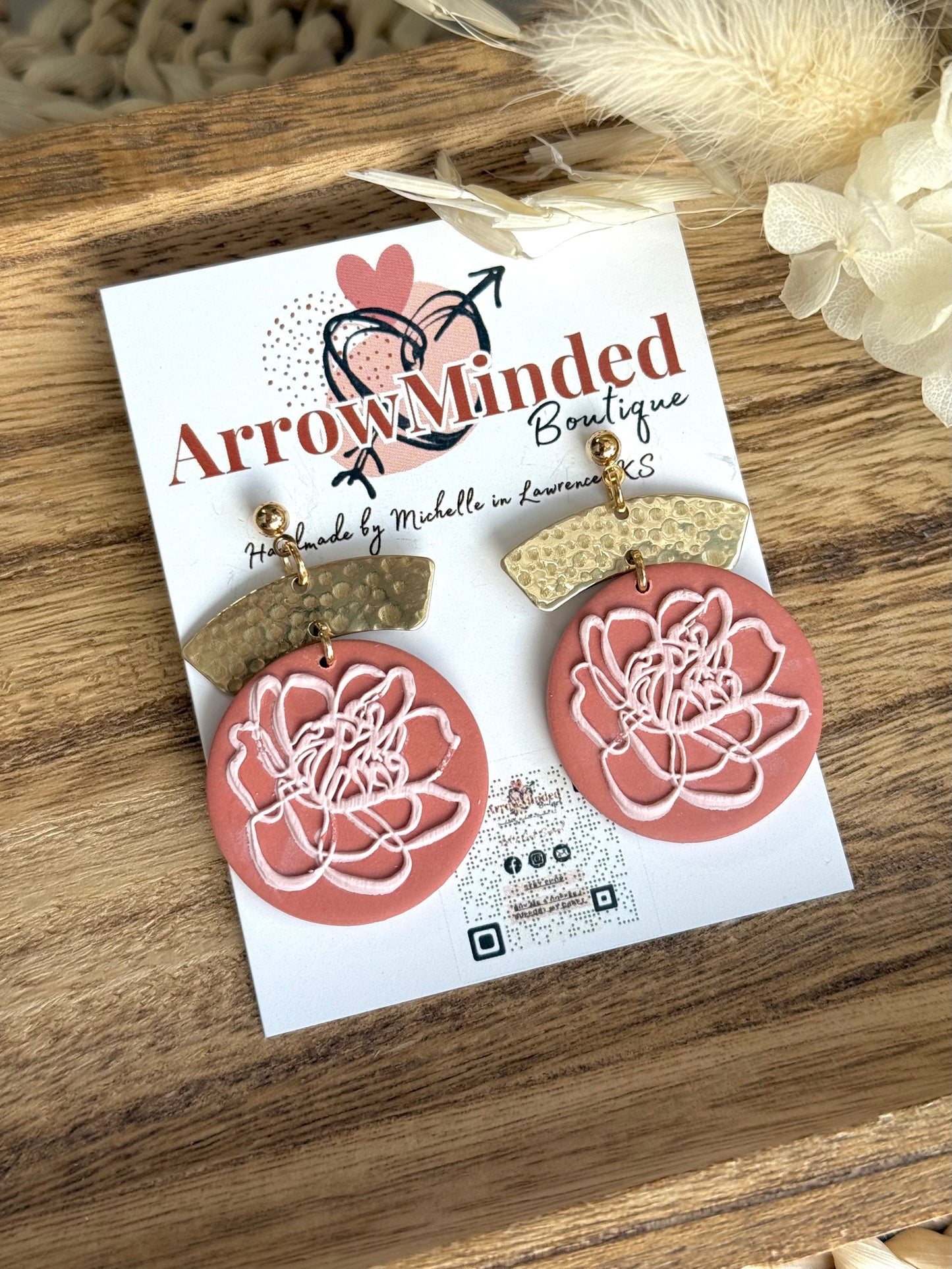 Handmade Terracotta Blooms Floral Earrings