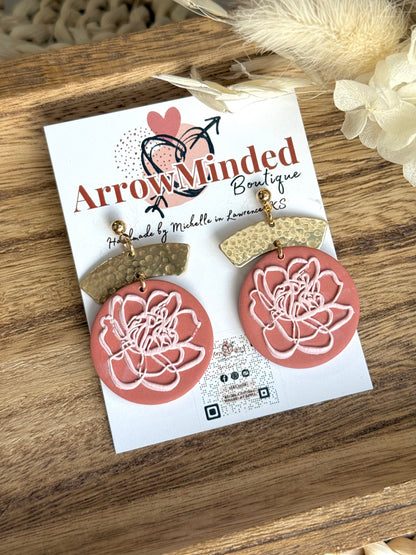 Handmade Terracotta Blooms Floral Earrings