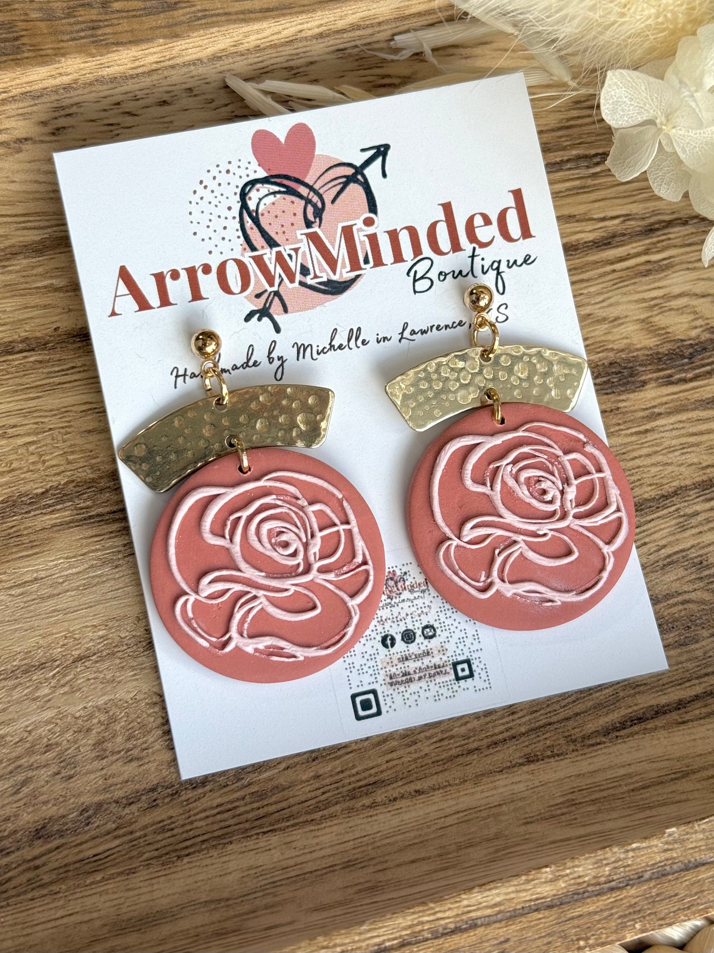 Handmade Terracotta Blooms Floral Earrings