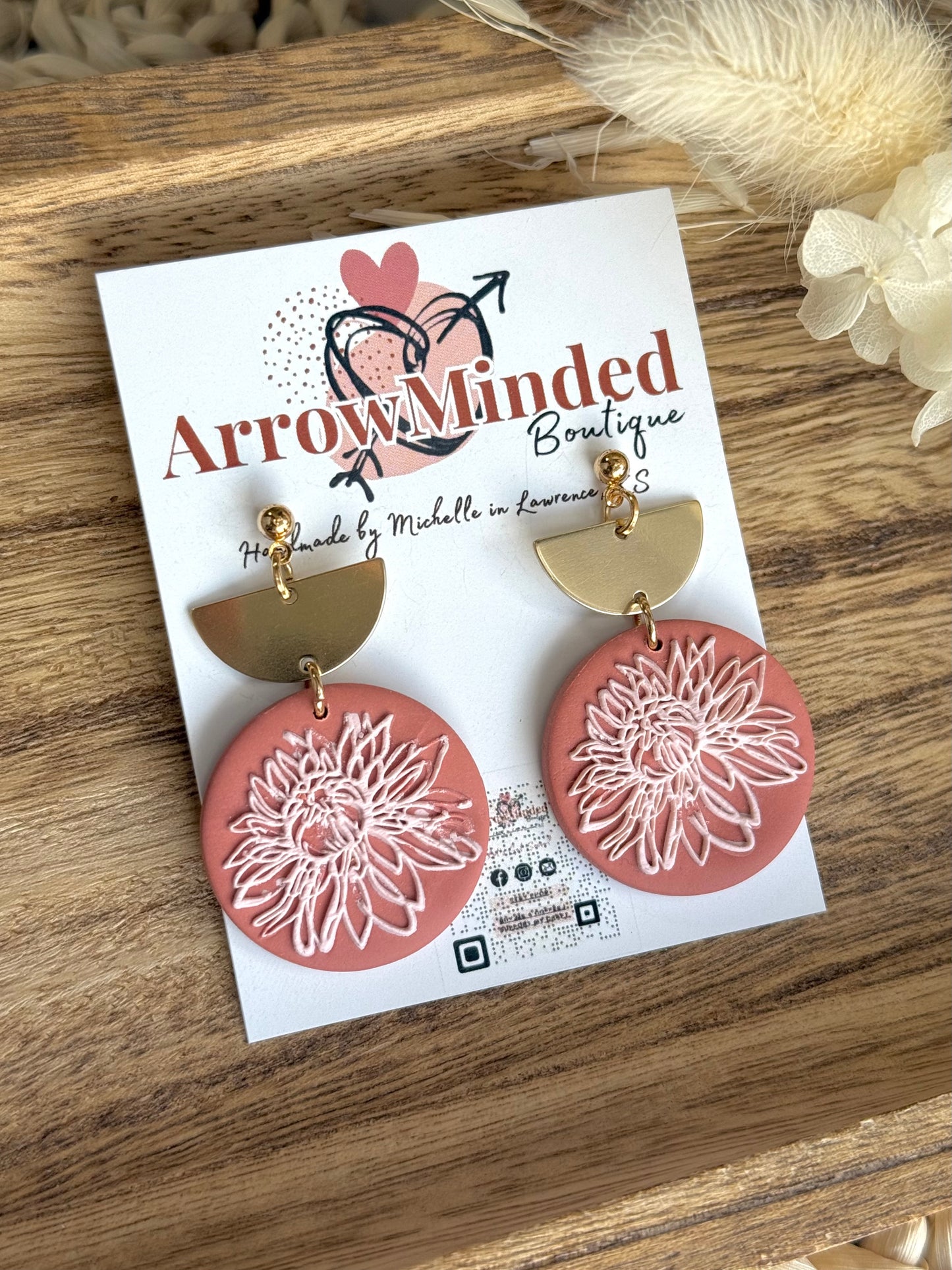 Handmade Terracotta Blooms Floral Earrings