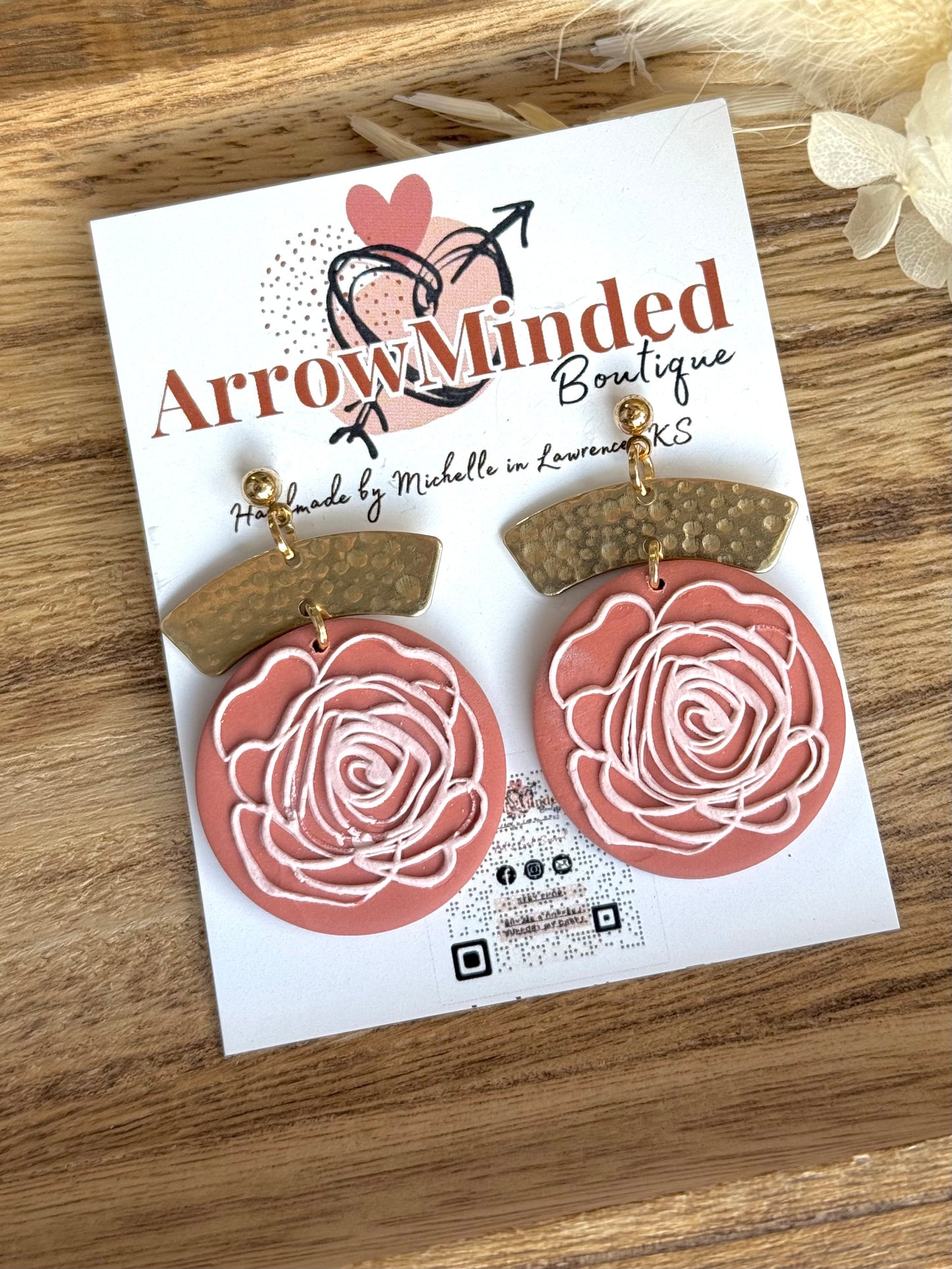Handmade Terracotta Blooms Floral Earrings