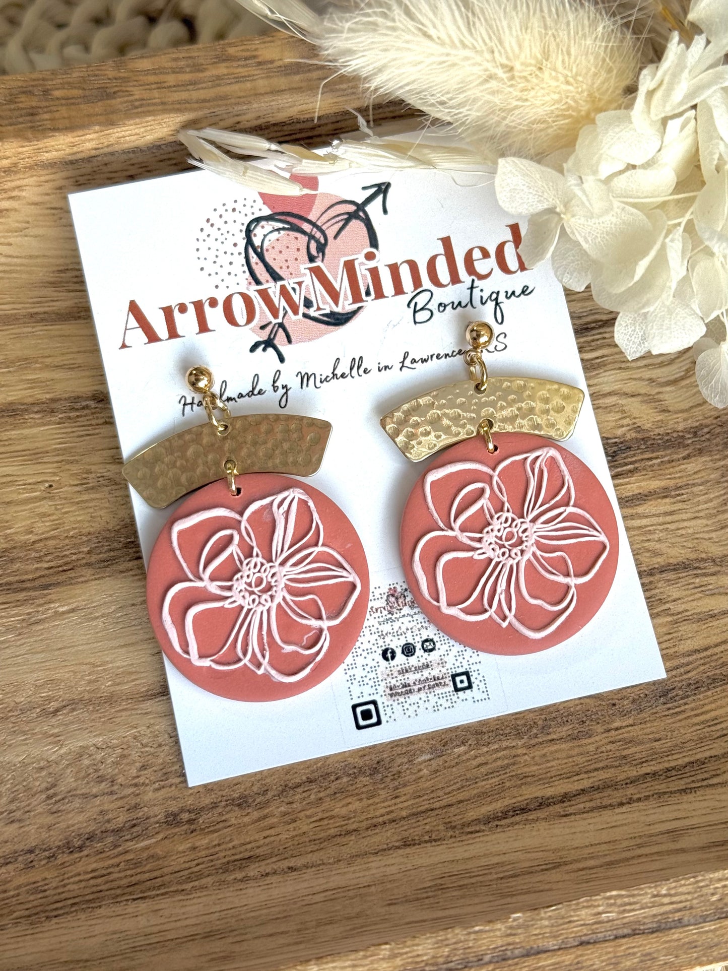 Handmade Terracotta Blooms Floral Earrings