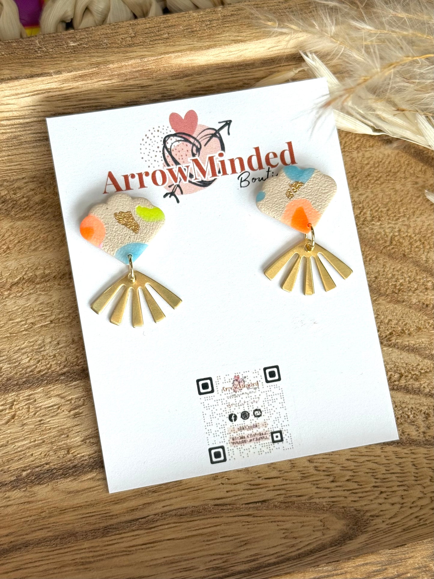 Handmade Neon & Neutral Electric Petal Earrings