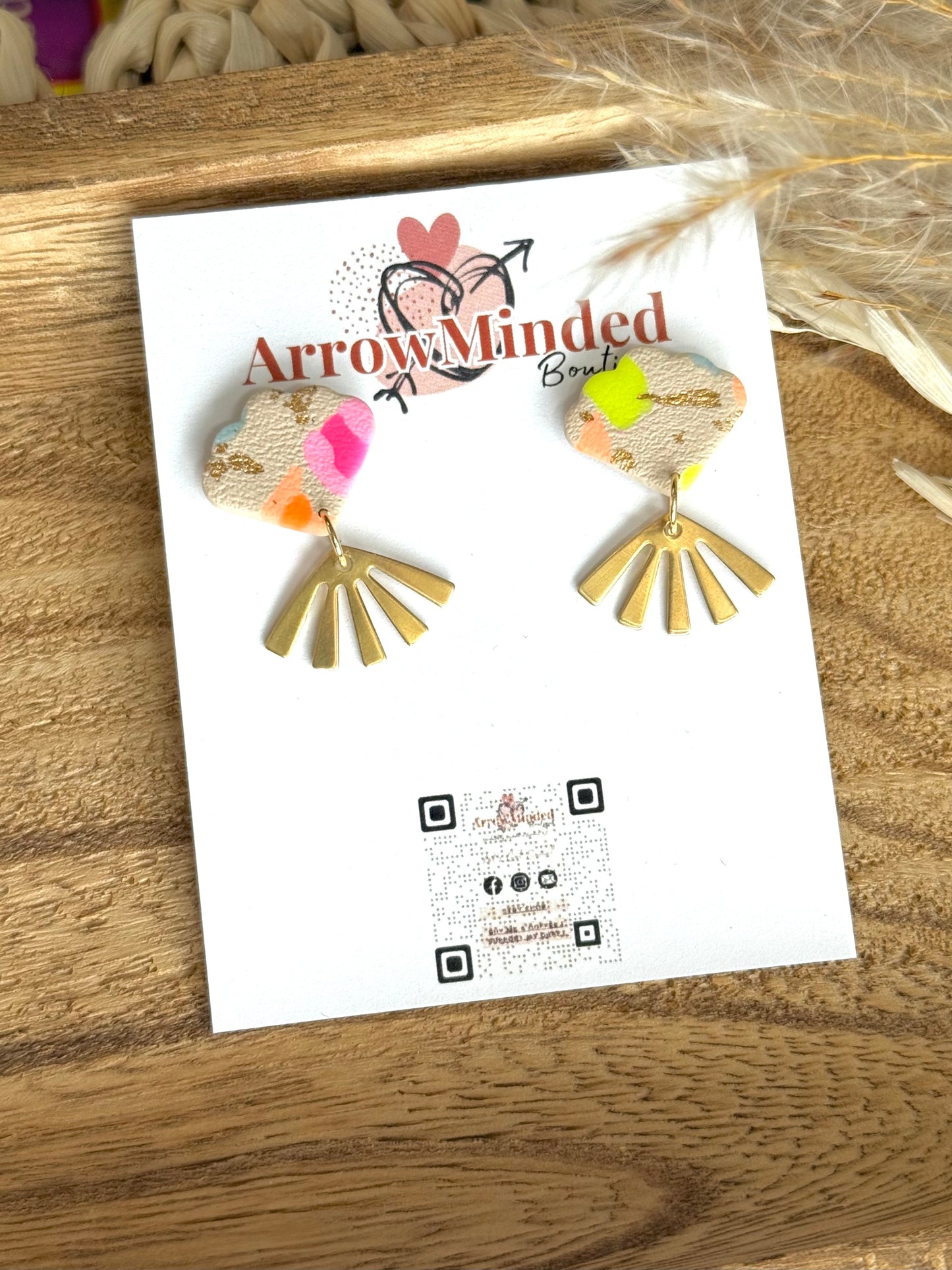 Handmade Neon & Neutral Electric Petal Earrings