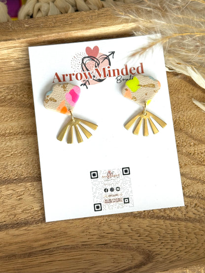 Handmade Neon & Neutral Electric Petal Earrings