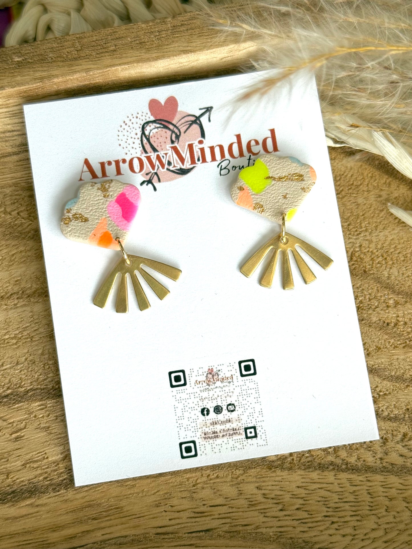 Handmade Neon & Neutral Electric Petal Earrings
