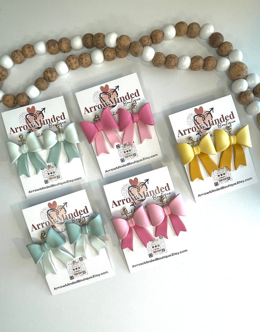 Handmade 3D Spring Bow Earrings
