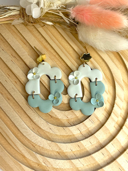 Handmade Scalloped Floral Arch Earrings