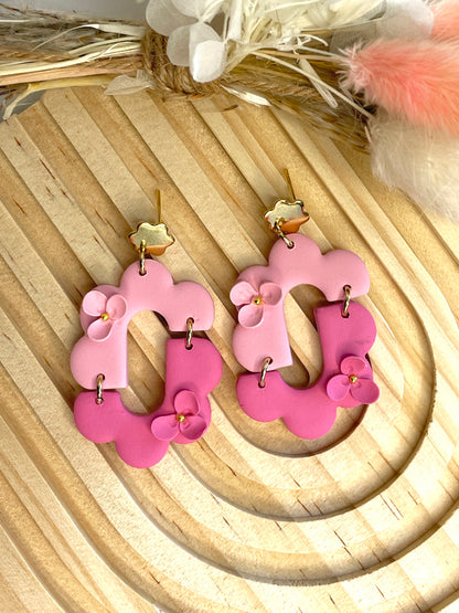 Handmade Scalloped Floral Arch Earrings