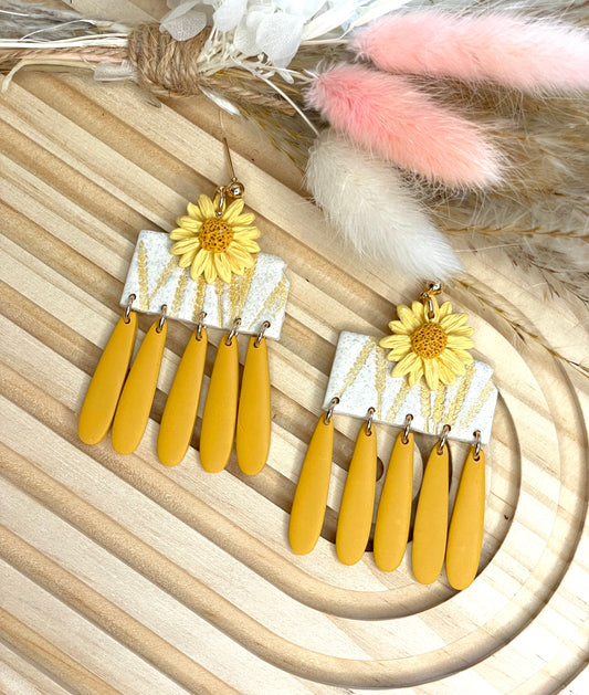 Handmade Kansas Sunflower Earrings