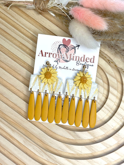 Handmade Kansas Sunflower Earrings