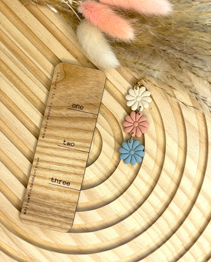 Handmade Clay & Bloom Flower Earrings
