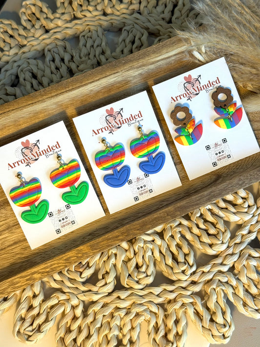 Handmade Bloom with Pride Earrings