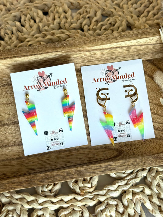 Handmade Electric Pride Earrings