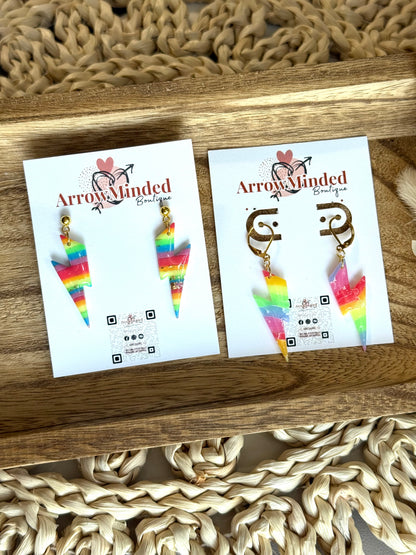 Handmade Electric Pride Earrings