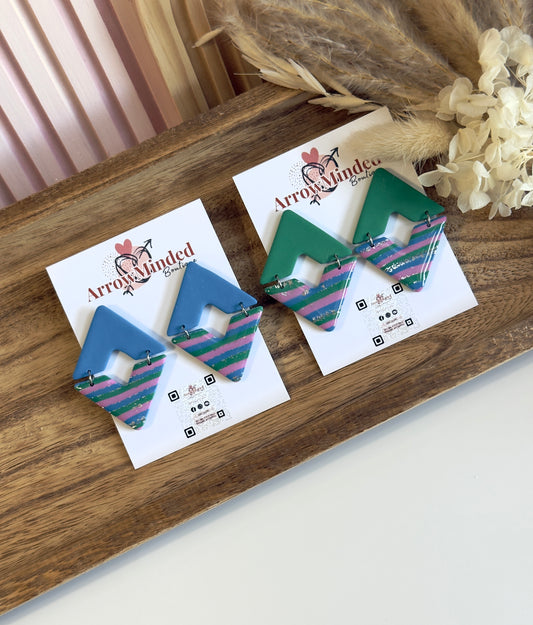 Handmade Silver Meadows Chevron Earrings