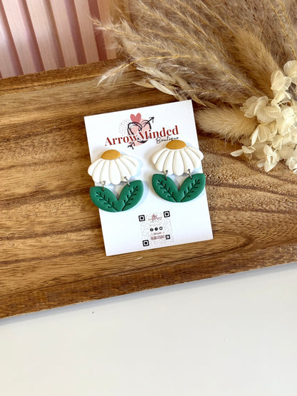 Handmade Silver Meadows Daisy Earrings