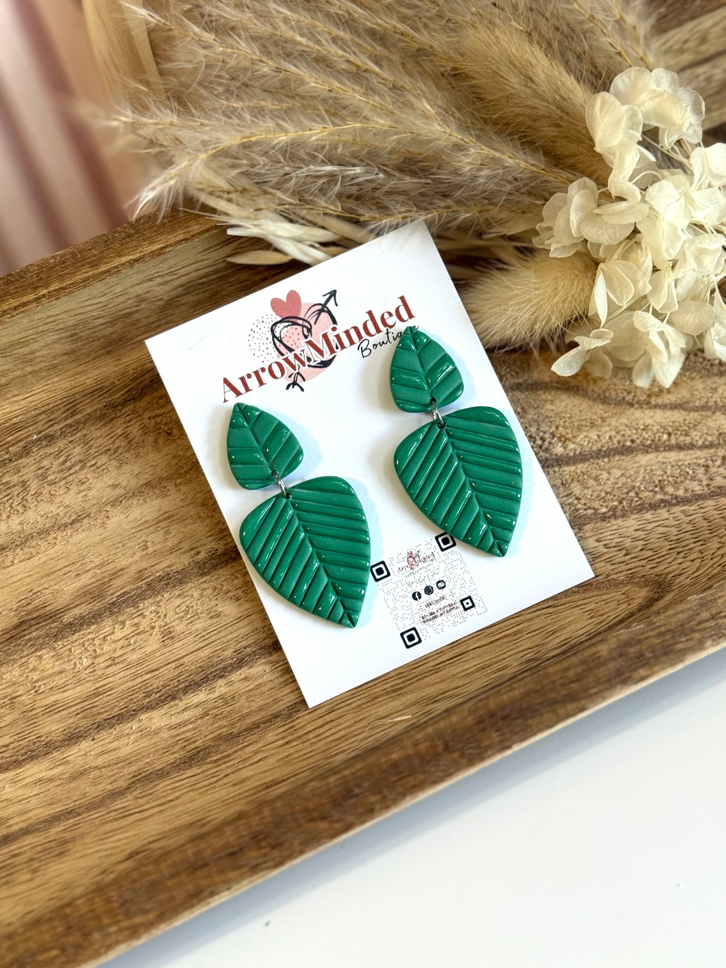Handmade Silver Meadows Leafdrop Earrings