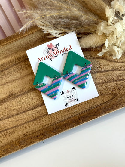 Handmade Silver Meadows Chevron Earrings