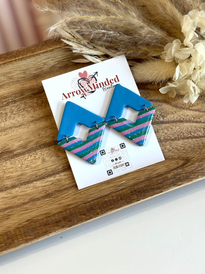 Handmade Silver Meadows Chevron Earrings