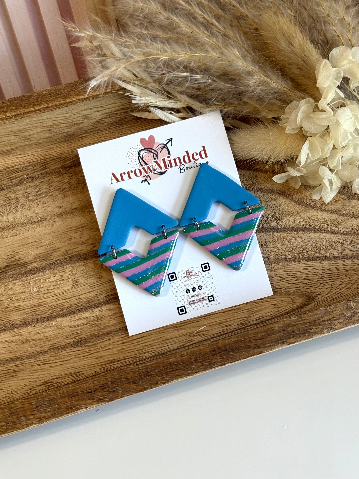 Handmade Silver Meadows Chevron Earrings
