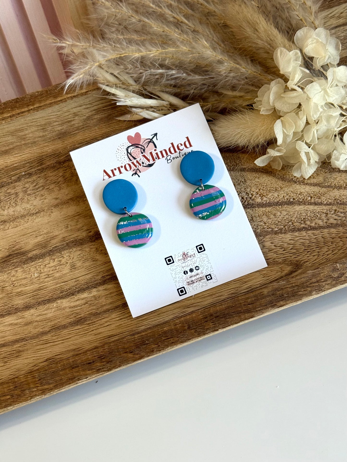 Handmade Silver Meadows Circle Drop Earrings