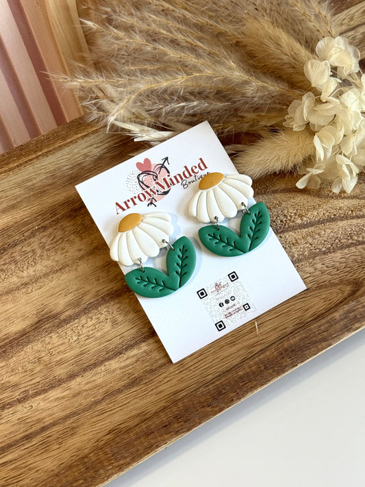 Handmade Silver Meadows Daisy Earrings