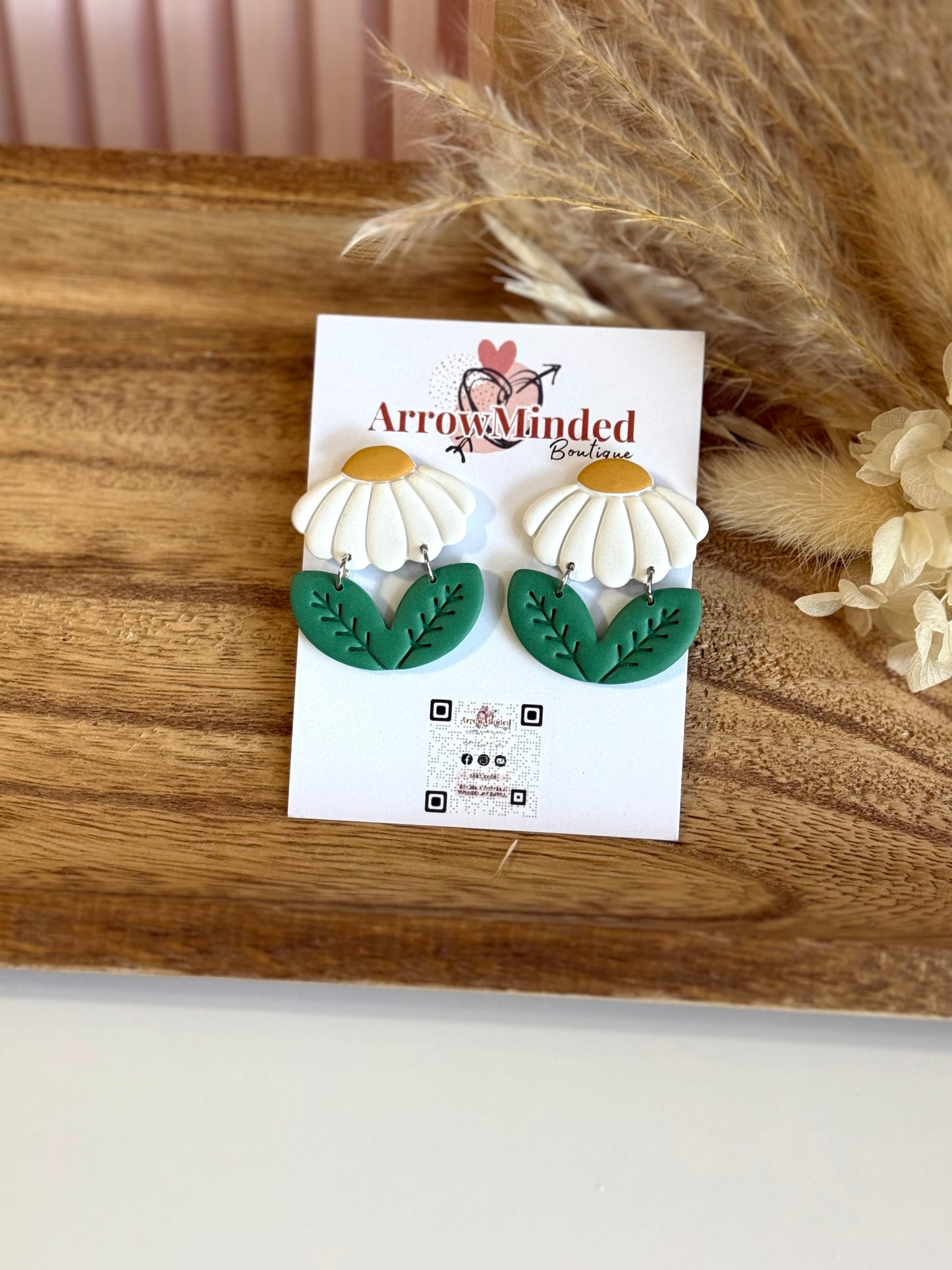 Handmade Silver Meadows Daisy Earrings