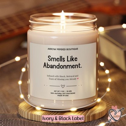 Candle "Smells Like Abandonment" Funny Label
