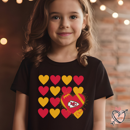 Youth Tee Kansas City Football Heart Design