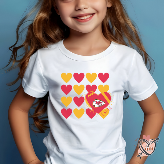 Youth Tee Kansas City Football Heart Design