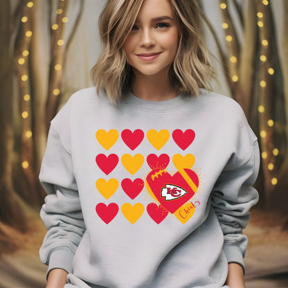 Kansas City Football Heart Design Unisex Softstyle Sweatshirt