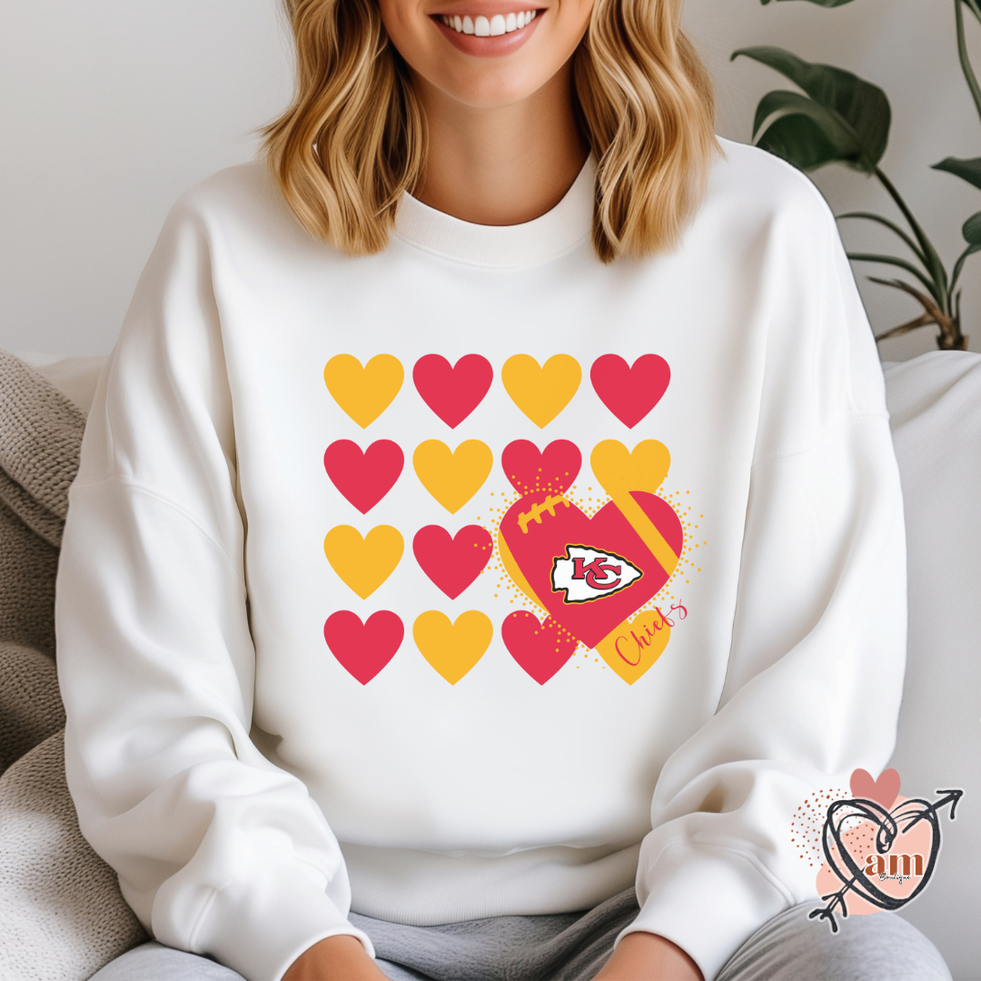 Kansas City Football Heart Design Unisex Softstyle Sweatshirt