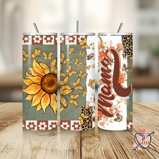Mama Sunflower & Butterflies Tumbler, 20 oz