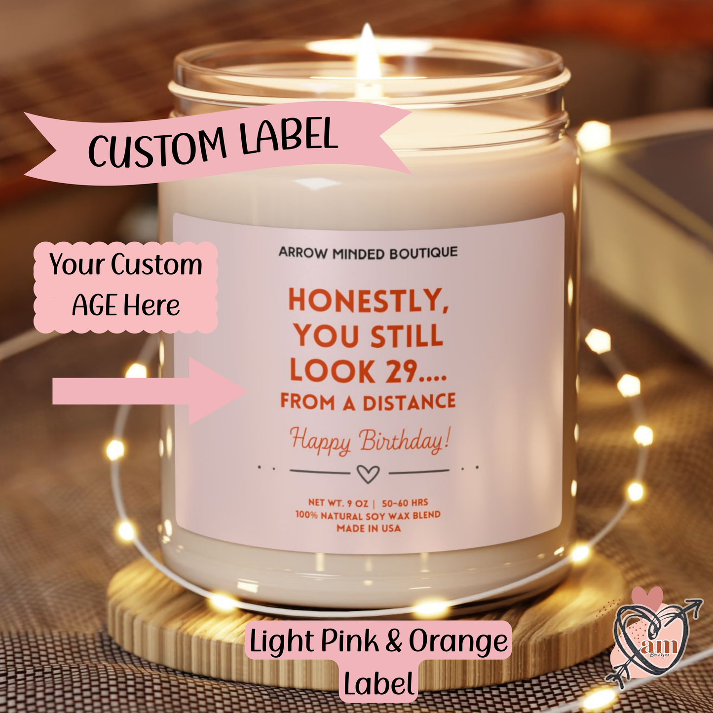 Custom Funny Birthday Candle "From a Distance"