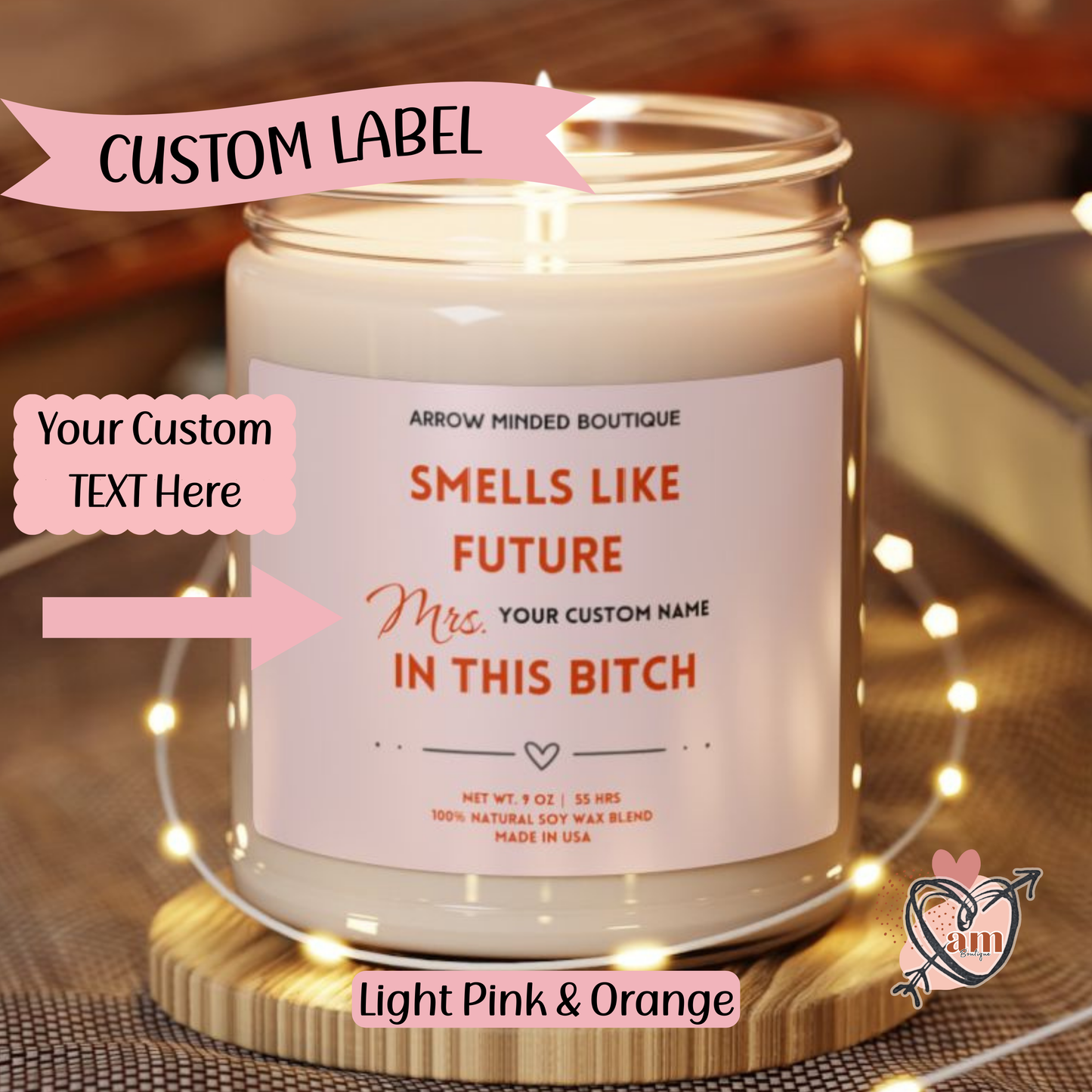 Custom Candle "Smells Like Future Mrs.", Funny, Unique Personalized Gift