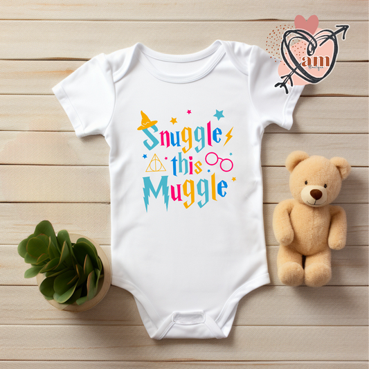 Baby Bodysuit "Snuggle this Muggle" Wizard Inspired