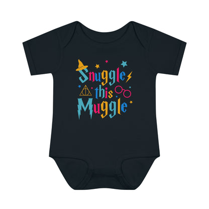 Baby Bodysuit "Snuggle this Muggle" Wizard Inspired