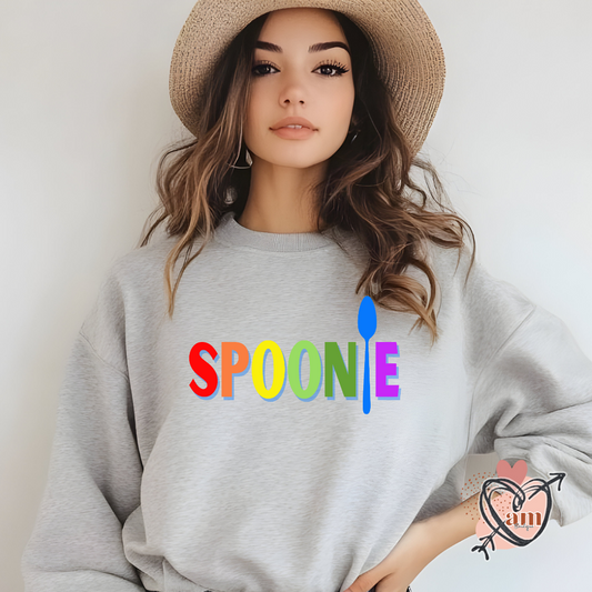 Spoonie Sweatshirt, Chronic Illness Warrior Rainbow Design