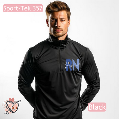 Custom Nurse RN Quarter Zip Athlete Shirt