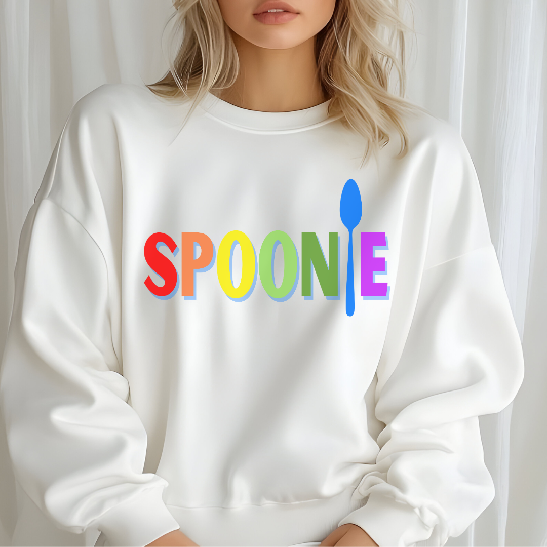 Spoonie Sweatshirt, Chronic Illness Warrior Rainbow Design
