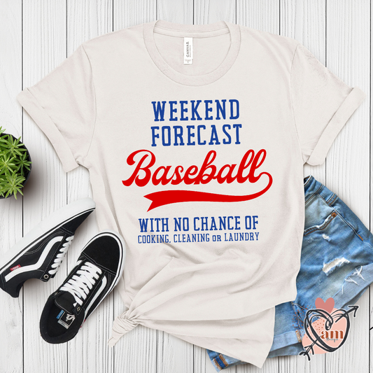 Fun Baseball Shirt, Weekend Forecast, BASEBALL - Unisex Tee